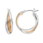 Napier Two Tone Crisscross Hoop Earrings, Women's, Gold
