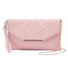 Yoki Quilted Flap Convertible Clutch, Women's, Pink