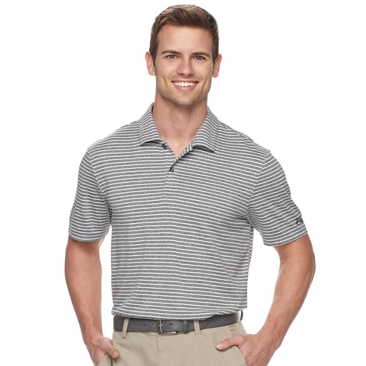 Men's Fila Sport Golf&reg; Regular-fit Pro Core Feeder-striped Performance Polo, Size: Xxl, Dark Grey