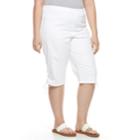 Plus Size Croft & Barrow&reg; Lace-up Skimmer Capris, Women's, Size: 4x Avg/reg, White