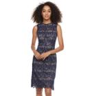 Women's Sharagano Lace Midi Sheath Dress, Size: 10, Blue Other