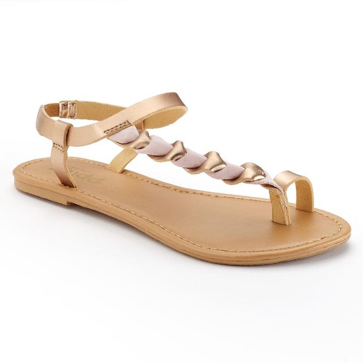 Mudd&reg; Braided Faux Suede Sandals, Women's, Size: Medium, Med Pink
