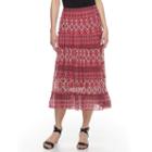 Women's Dana Buchman Tiered Midi Skirt, Size: Medium, Lt Orange