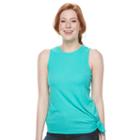 Juniors' So&reg; Ribbed Muscle Tank, Girl's, Size: Small, Turquoise/blue (turq/aqua)