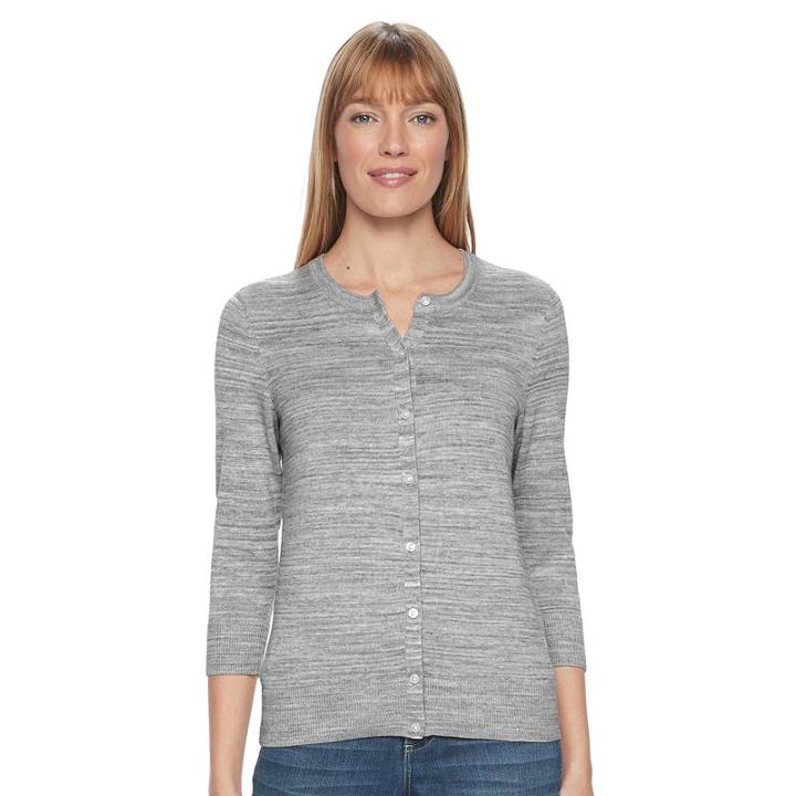 Women's Croft & Barrow&reg; Button Down Cardigan, Size: Small, Black