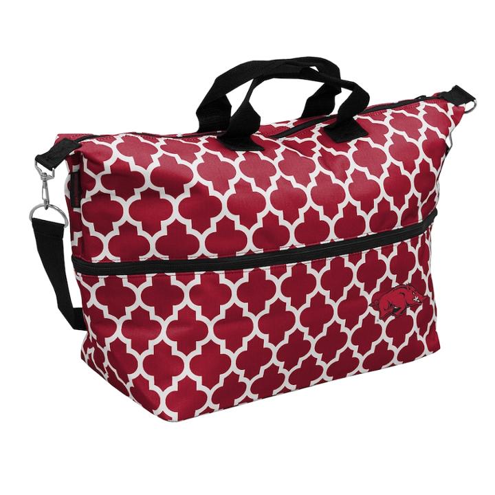 Logo Brand Arkansas Razorbacks Quatrefoil Expandable Tote, Women's, Red