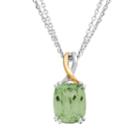 Green Quartz Sterling Silver Rectangle Pendant Necklace, Women's, Size: 17
