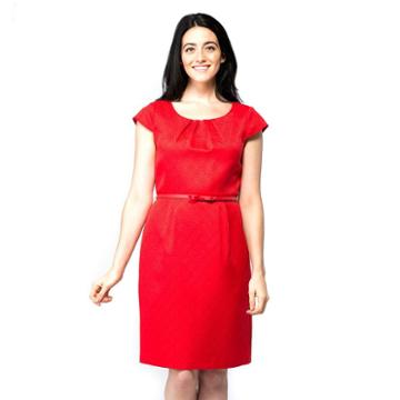 Women's Ile New York Solid A-line Dress, Size: 14, Red