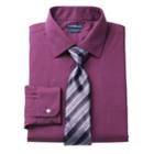 Men's Croft & Barrow&reg; Classic-fit Stretch-collar Dress Shirt And Patterned Tie Boxed Set, Size: S 32-33, Purple
