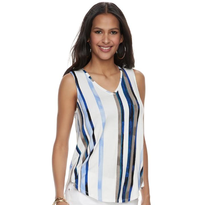 Women's Apt. 9&reg; V-neck Tank, Size: Medium, Med Blue