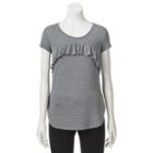 Juniors' Candie's&reg; Ruffled High-low Tee, Girl's, Size: Xl, Med Grey