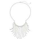 Beaded Chain Fringe Nickel Free Necklace, Women's, Silver