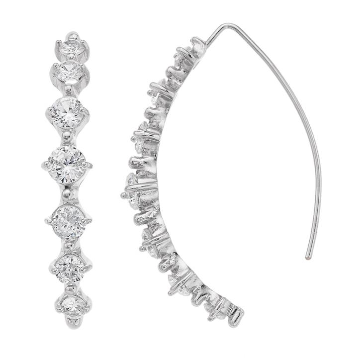 Simply Vera Vera Wang Crystal Threader Earrings, Women's, Silver