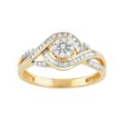 10k Gold 1/3 Carat T.w. Diamond Swirl Flower Ring, Women's, Size: 6, White