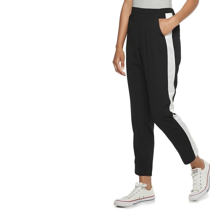 Women's Popsugar Colorblock Tuxedo Pants, Size: Xl, Black