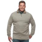 Big & Tall Haggar Regular-fit Marled Stretch Fleece Quarter-zip Pullover, Men's, Size: Xl Tall, Dark Beige