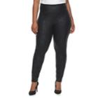 Plus Size Rock & Republic&reg; Crackle Pattern Legging, Women's, Size: 3xl, Black