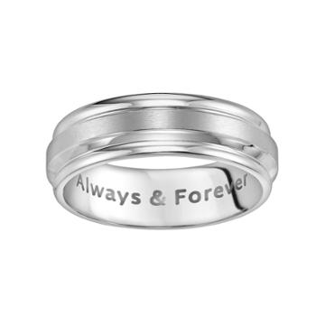 Lovemark Stainless Steel Always And Forever Men's Wedding Band, Size: 9, Grey