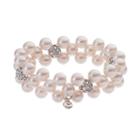 3-row Simulated Pearl Stretch Bracelet, Women's, Multicolor