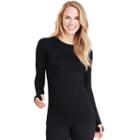 Women's Cuddl Duds Flexfit Crewneck Top, Size: Regular, Black