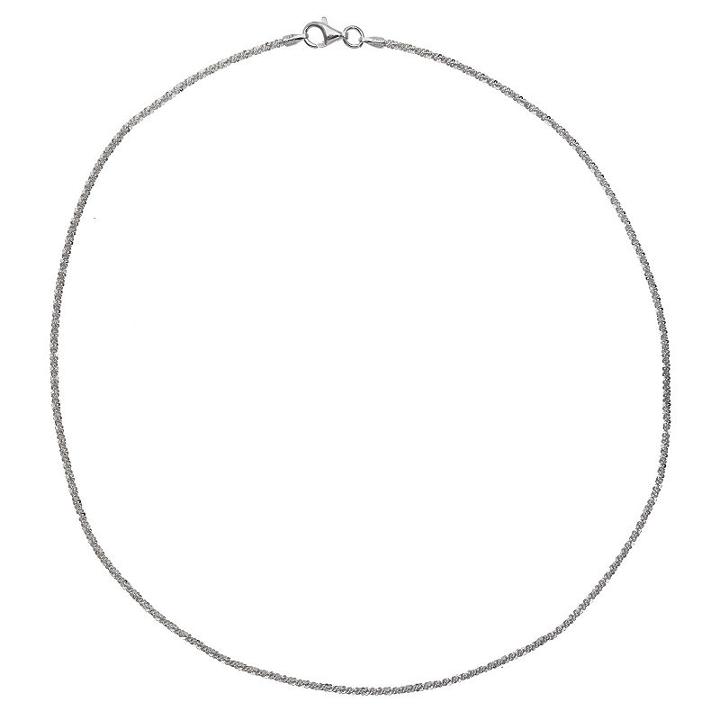 Primrose Sterling Silver Sparkle Chain Necklace, Women's, Size: 16, Grey
