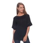 Women's Apt. 9&reg; Flutter Sleeve Sweater, Size: Xl, Black