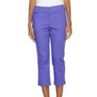 Women's Caribbean Joe Flat-front Twill Capris, Size: 6, Blue Other