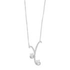 Forever Brilliant 14k White Gold 1 3/8 Carat T.w. Lab-created Moissanite 2-stone Necklace, Women's, Size: 18