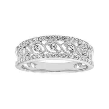 Diamond Splendor Sterling Silver Crystal Swirl Ring, Women's, Size: 7, White