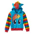 Girls 4-6x My Little Pony Rainbow Dash Fringe Glitter Hoodie, Size: 4, Brt Blue