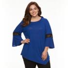 Plus Size Ab Studio Scoopneck Asymmetrical Top, Women's, Size: 1xl, Brt Blue