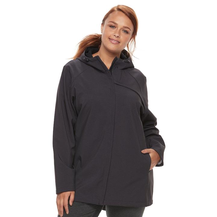 Plus Size New Balance Soft Shell Anorak, Women's, Size: 2xl, Black Print