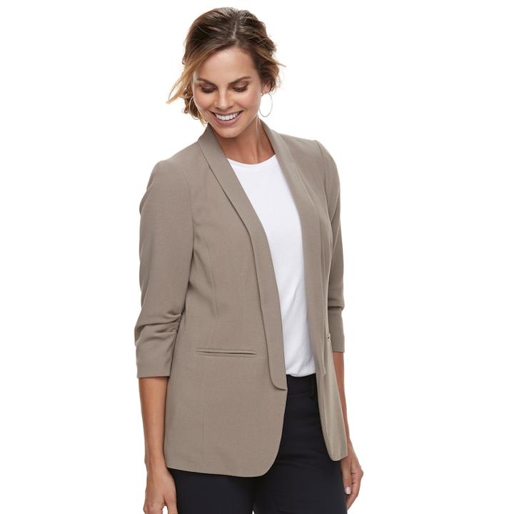 Women's Apt. 9&reg; Long Blazer, Size: Xxl, Dark Beige