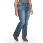 Juniors' Plus Size Vanilla Star Embellished Bootcut Jeans, Girl's, Size: 16 W, Med Blue