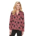 Women's Dana Buchman Shark-bite Hem Blouse, Size: Medium, Dark Pink