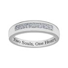 Sweet Sentiments Sterling Silver Cubic Zirconia Wedding Band - Men, Size: 11, White