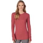 Women's Cuddl Duds Strecth Thermal Crewneck Top, Size: Medium, Dark Red