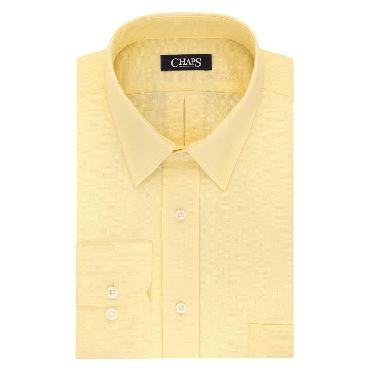 Big & Tall Chaps Regular-fit Stretch-collar Wrinkle-free Dress Shirt, Men's, Size: 19 35-36, Brt Yellow