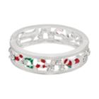 Candy Striped Openwork Hinged Bangle Bracelet, Women's, Multicolor