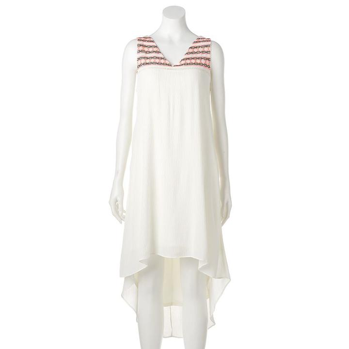 Women's Apt. 9&reg; Embroidered High-low Shift Dress, Size: Medium, Med Pink