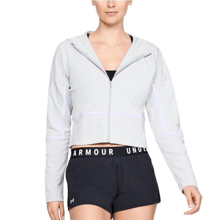 Women's Under Armour Lighter Longer Full-zip Jacket, Size: Large, Light Grey