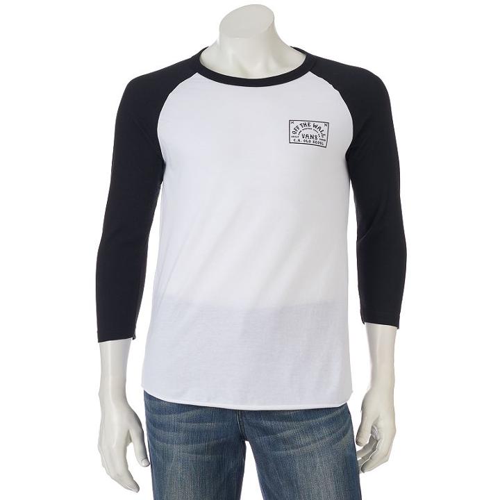 Men's Vans Graphic Raglan Tee, Size: Small, White