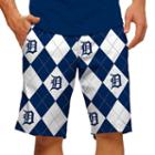 Men's Loudmouth Detroit Tigers Argyle Shorts, Size: 34, Blue (navy)