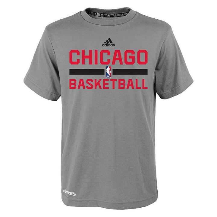 Boys 4-7 Adidas Chicago Bulls Heathered Practice Climalite Tee, Boy's, Size: L(7), Grey