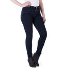 Juniors' Amethyst High Waisted 3-button Bodycon Jeggings, Girl's, Size: 0, Dark Blue