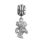 Dayna U Sterling Silver Wisconsin Badgers Team Logo Basketball Charm, Women's, Grey