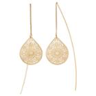Lc Lauren Conrad Filigree Teardrop Threader Earrings, Women's, Gold