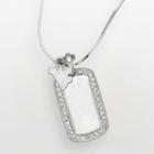 West Virginia Mountaineers Sterling Silver Cubic Zirconia Dog Tag Pendant, Women's, Size: 18, White