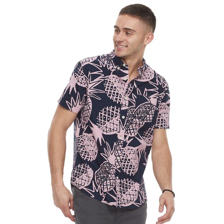 Men's Urban Pipeline&reg; Awesomely Soft Button-down Shirt, Size: Medium, Brt Pink