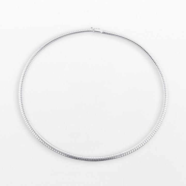 Sterling Silver Omega Necklace, Women's, Size: 16, Grey